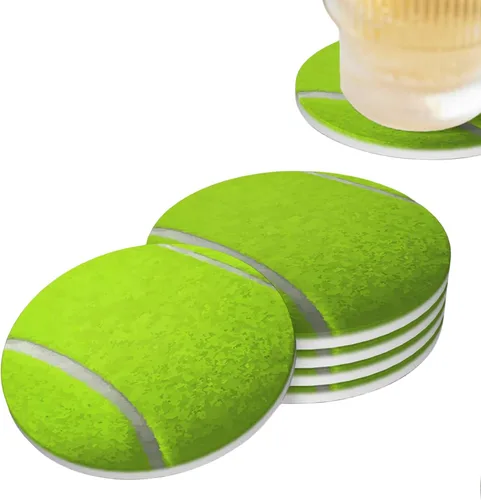 Vista 11 de Life is Better - Juego de 4 posavasos de cerámica absorbente para mesa de café, barra de madera, 4 pulgadas O1
