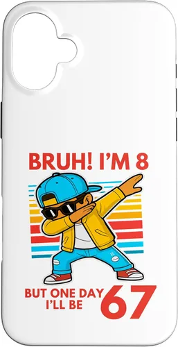 Vista 23 de Bruh I'm 8 But One-Day I'll Be 67 Retro 8th Birthday Kids Case for iPhone 17
