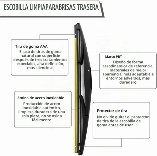 Vista 5 de Conjunto de limpiaparabrisas trasero para Honda Odyssey 2011-2017