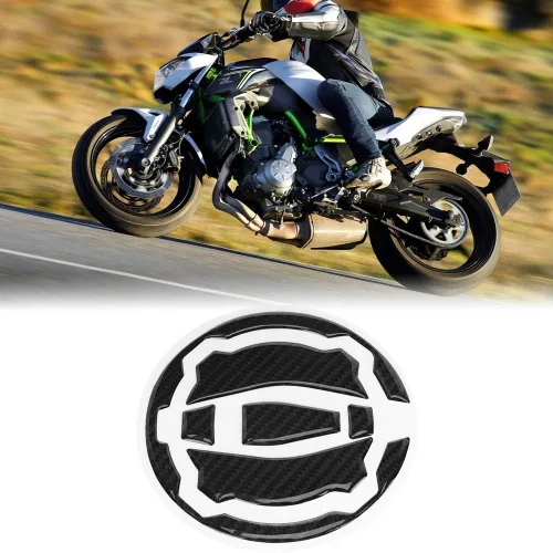 Vista 4 de Adhesivo de fibra de carbono para tapa de tanque de gasolina, cubierta de tapa de tanque de gasolina para motocicleta KAWASAKI Z900 Z650 2017-2018
