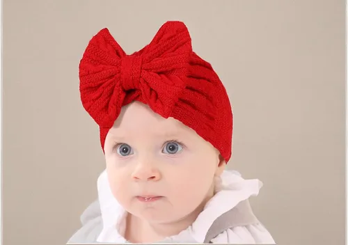 Vista 16 de Gorro de punto para bebé con lazos lindos turbante para envolver el sombrero (MZ6)