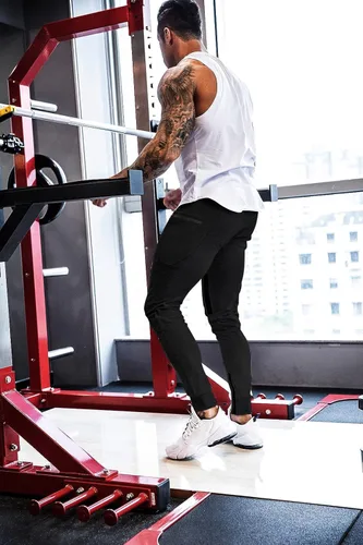 Vista 3 de MAIKANONG Pantalones deportivos de gimnasio para hombre, pantalones de entrenamiento casuales cónicos para gimnasio