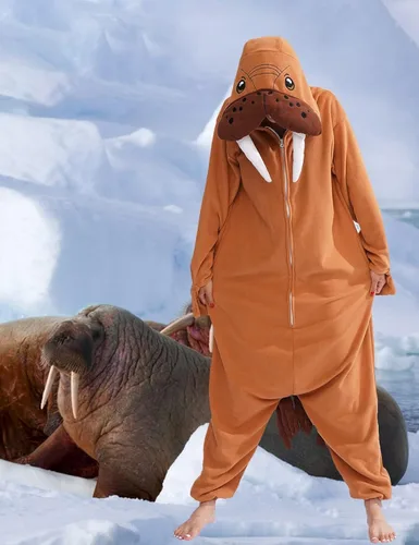 Vista 3 de YUNTAISHAN Disfraz de animal de una pieza para adultos, pijama de animal para cosplay para mujeres y hombres