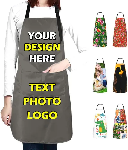 Vista 33 de Delantales impermeables personalizados para diseñar tu propia imagen, logotipo, texto, añadir fotos, delantal para cocinar hornear, 33 x 27.5