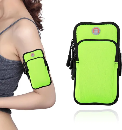 Vista 13 de Brazalete para correr, correa deportiva ajustable para correr, brazalete de entrenamiento para iPhone, bolsa de celular para ejercicio para hombres