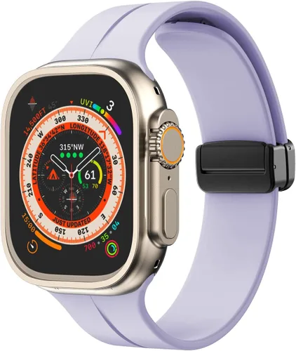 Vista 40 de Banda magnética compatible con Apple Watch de 38mm 40mm 41mm 42mm 44mm 45mm 46mm 49mm, mujeres y hombres, correa deportiva de silicona compatible