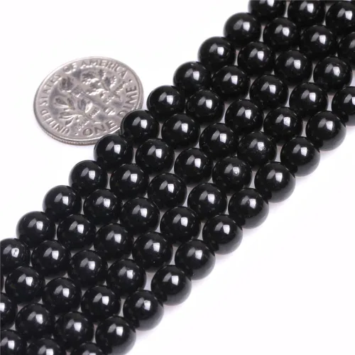 Vista 11 de JOE FOREMAN Cuentas de turmalina negra para hacer joyas, piedras preciosas naturales, semipreciosas, 0.079 in, redondas, facetadas de 15 pulgadas