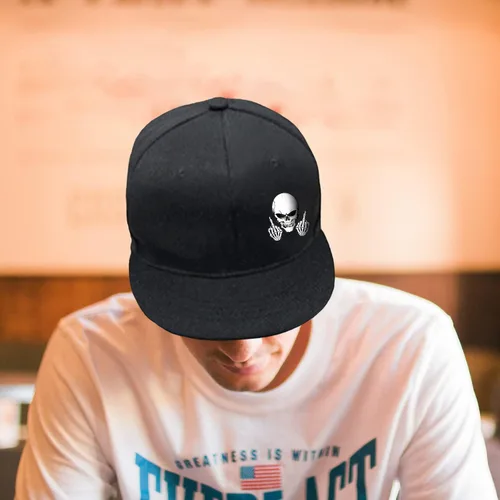 Vista 5 de Sombreros de Jesucristo para hombre, gorra de visera plana para hombre, mochila negra a presión, gorra de béisbol negra