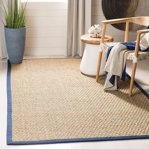 Vista 164 de SAFAVIEH Natural Fiber Collection NF114A - Alfombra de pasillo de hierba marina con patrón de tejido de cesta y borde, de 2 pies 6 pulgadas x 16