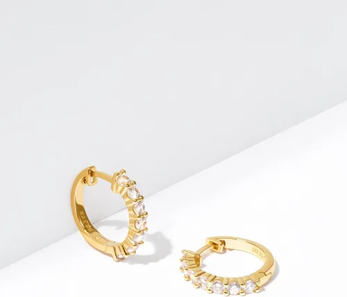 Vista 6 de Tienda Essentials Aretes de aro de plata de ley con bisagras (anteriormente colección Tienda)