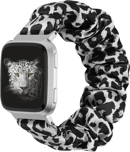 Vista 9 de TOYOUTHS Bandas Scrunchie compatibles con Fitbit Versa/Versa 2/Versa Lite Edición Especial para mujeres y hombres, linda correa de tela elástica