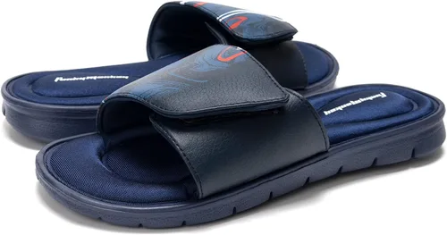 Vista 4 de FUNKYMONKEY Sandalias de espuma viscoelástica para hombres, sandalias de meter con correa gráfica y ajustables para exteriores