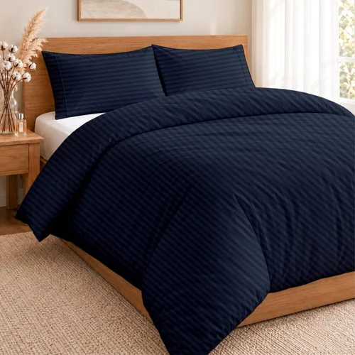 Vista 27 de ARlinen Juego de funda de edredón de tamaño individual, 100% algodón egipcio, juego de ropa de cama de 3 piezas con cierre de cremallera, incluye 1