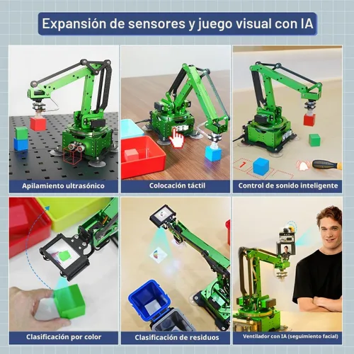 Vista 2 de LewanSoul Kit de Brazo Robótico, MaxArm para Programación Arduino Python ESP32 Brazo Robótico Inteligente de Código Abierto con Servo de Bus