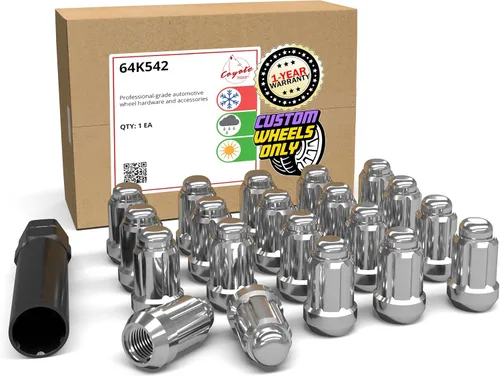 Vista 9 de Piezas de accesorios de rueda, 20 piezas de 1/2 "-20 roscas estriadas de 3.35 pulgadas de largo, tuercas hexagonales negras para Ford Mustang Jeep