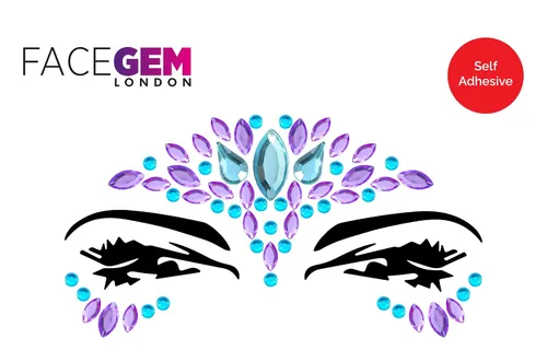 Vista 9 de FACEGEM LONDON Gemas Faciales Adhesivas con Purpurina Calcomanía de Tatuaje de Joyas Gemas de Festival Fiesta Rave Maquillaje Corporal 100 PIEZAS
