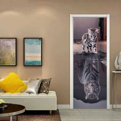 Vista 41 de Calcomanías 3D para puerta, murales para despegar y pegar, papel tapiz de caballo, calcomanías autoadhesivas extraíbles de PVC, impermeable, póster