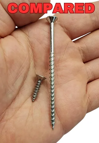 Vista 5 de Kit de tornillos de puerta reforzados para placas de impacto, placas de cerrojo y bisagras. Tornillos de 3 pulgadas y broca de destornillador, hace