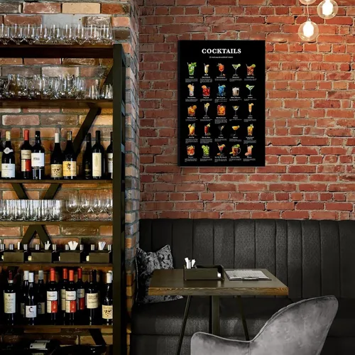 Vista 3 de Arte de pared de cóctel, pósteres de conocimiento, vintage, cocteles, mixología, fotos, carrito de bar, accesorios e impresiones de pintura, cocina
