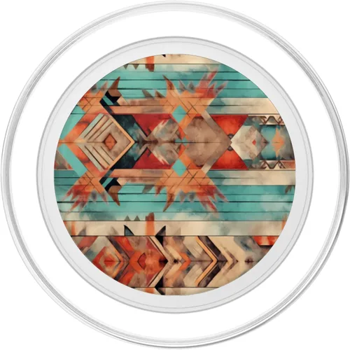 Vista 2 de Patrón azteca bohemio occidental, estilo vintage, patrón tribal PopSockets MagSafe PopGrip para iPhone