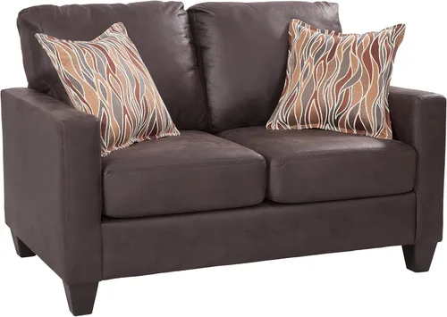Vista 3 de American Furniture Classics Sofá de dos plazas con brazos cuadrados, marrón