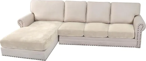 Vista 115 de H.VERSAILTEX Funda de cojín elástica de terciopelo para sofá, funda de cojín de felpa para cojines de silla, protector de muebles, cojín de asiento
