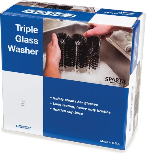 Vista 10 de Carlisle Sparta Limpia vasos triple con mango plástico, 8", Negro, 1