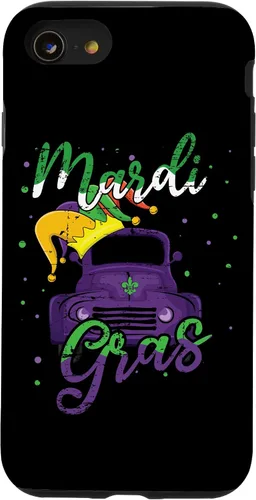 Vista 13 de Funda para iPhone 15 Truck Jester 2024 Mardi Festival Parade Beads Mardi Gras
