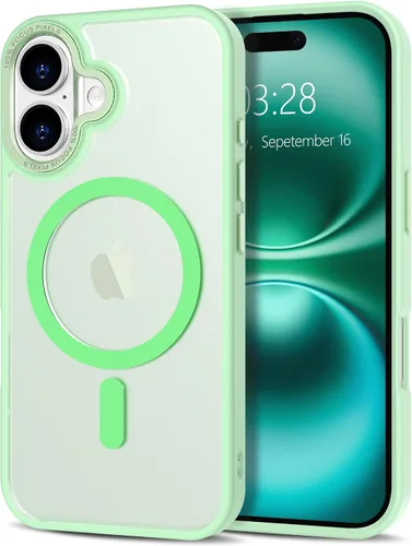 Vista 116 de Anuck - Funda magnética para iPhone 11 compatible con MagSafe, carcasa trasera mate translúcida dura, borde de TPU, delgada, resistente a impactos
