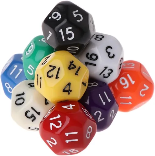 Vista 4 de 10 dados poliédricos D16 de 16 caras para juegos de mesa