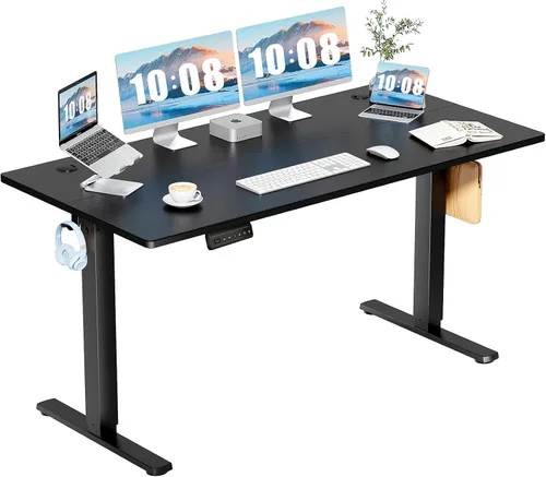 Vista 20 de DUMOS Escritorio eléctrico de pie de 40 pulgadas con altura ajustable, estación de trabajo para computadora para trabajar sentado o de pie, mesa