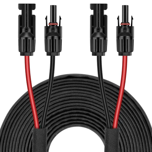 Vista 12 de Cable de extensión de panel solar de 3 pies y 10 AWG con conectores hembra y macho, cable solar para paneles solares, controladores de carga