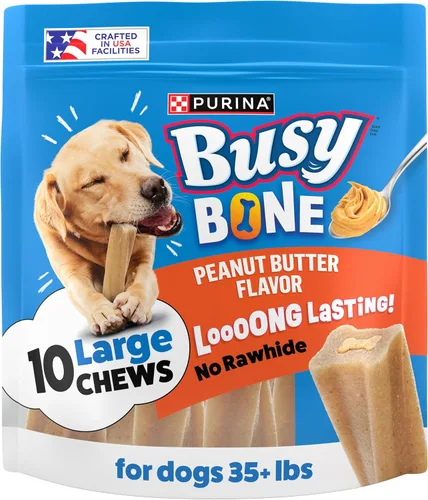 Vista 13 de Purina Busy Bone - Golosinas masticables para perros adultos, mantequilla de maní, bolsa de 6