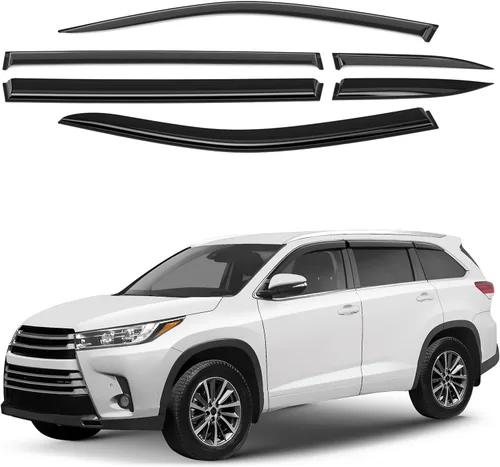 Vista 14 de Deflectores de ventana tintados ahumados con cinta adhesiva para ventana lateral, deflectores de lluvia compatibles con Toyota RAV4 2013-2018 - 4