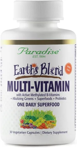 Vista 14 de Paradise Herbs Earth's Blend Multivitamínico con hierro, 120 cápsulas