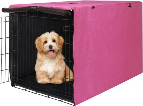 Vista 9 de Deblue Funda para jaula de perro de 24 pulgadas con bolsa de almacenamiento, funda de poliéster resistente para perreras de mascotas, ajuste
