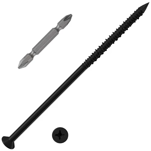 Vista 7 de Wensilon 49 piezas) Kit de ancla de tornillo para hormigón de 1/4" con cabeza plana azul para anclar a mampostería, bloque o ladrillo estuco