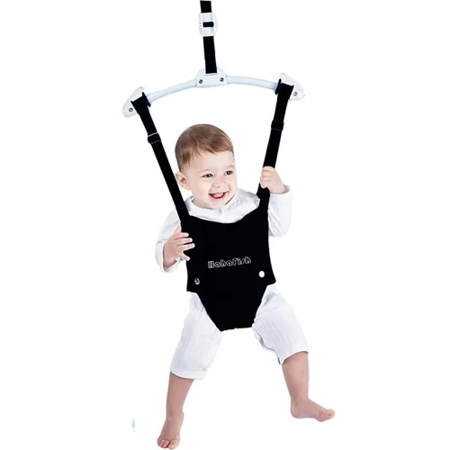 Vista 6 de Juego de puentes de puerta y gorilas para bebé, con abrazadera de puerta, correa ajustable para niños pequeños de 6 a 24 meses, certificado CPC y CE