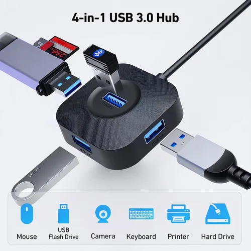 Vista 2 de Hub USB 3.0, 4 puertos USB A Splitter Ultra Compact