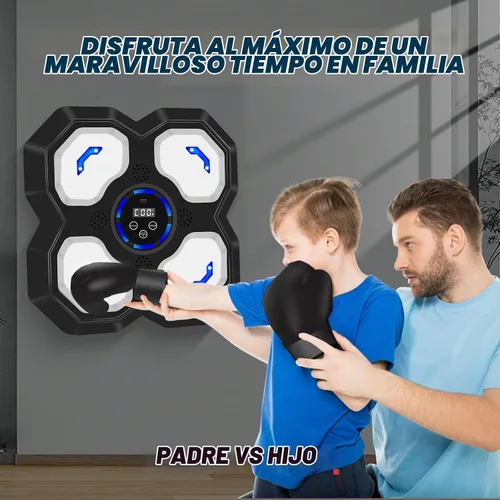 Vista 8 de Music Boxing Machine for Kid and Teen Adults, Trainer Equipment with Gloves Negro