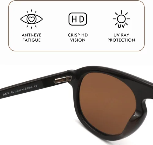 Vista 6 de VONTÉLLE Ankara Aviators - Lentes de sol unisex con receta médica - Marrón Mahogony