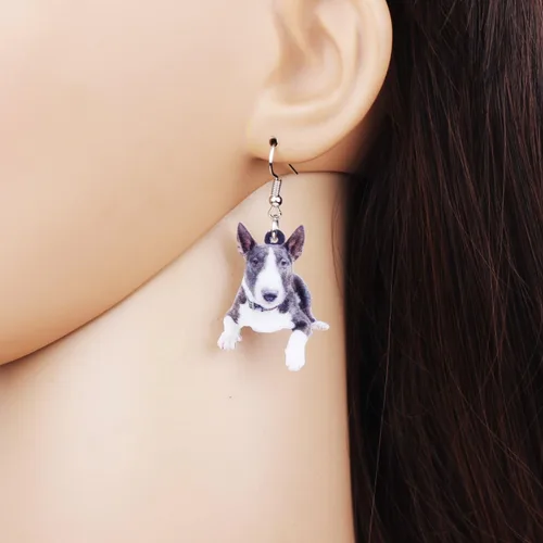Vista 2 de NEWEI Aretes de acrílico para perros, lindos colgantes de moda, joyería de animales para mujeres, regalos