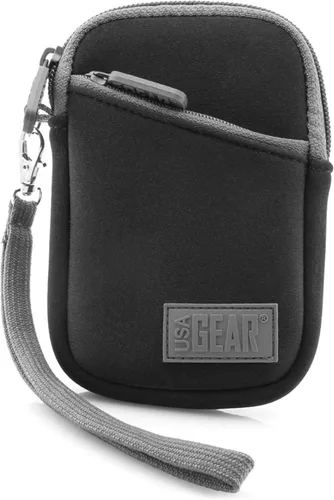 Vista 8 de USA Gear Funda pequeña para cámara digital con correa para la muñeca, presilla para cinturón - Funda pequeña y compacta para cámara compatible
