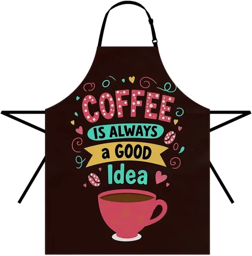 Vista 8 de Moslion Apron 31x27 Inch Kitchen Chef Waitress Cook Aprons Bib with Adjustable Neck for Women Men