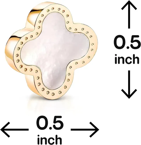 Vista 8 de GFEEL Aretes de trébol de cuatro hojas para mujer, chapados en oro de 18 quilates, de acero inoxidable de la suerte de 4 hojas, joyería de regalo
