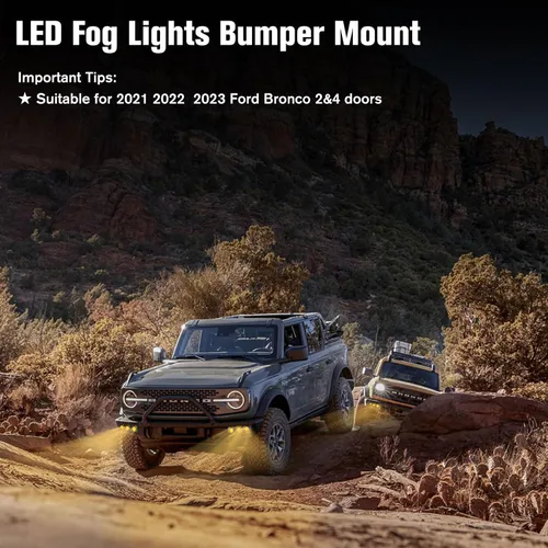 Vista 6 de Luz antiniebla LED para parachoques delantero con montajes, accesorios de lámparas antiniebla de parachoques modular, fuente de luz ámbar ultra