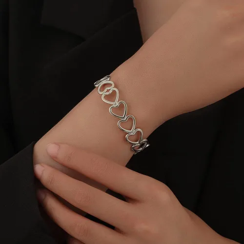 Vista 2 de Eksesriy Pulseras para mujer con corazón abierto para niñas