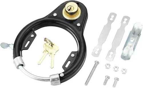 Vista 8 de Leadigol Cerraduras de bicicleta de acero con llave,Cerradura de bicicleta de bicicleta portátil para bicicleta,Cerradura de rueda de ciclismo