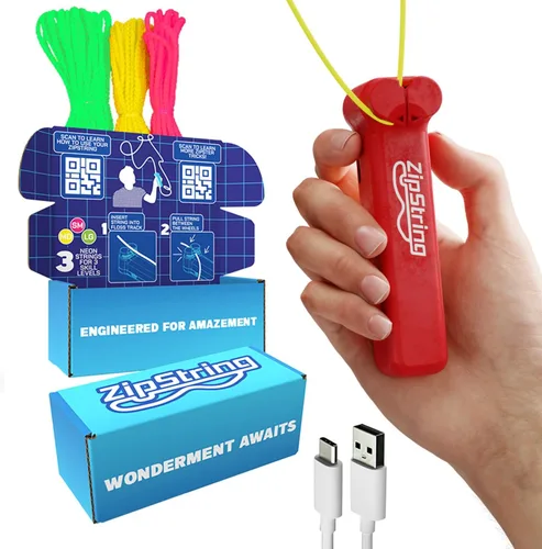 Vista 13 de ZipString Original - Como se ve en Shark Tank - Juguete clásico de lanzador de cuerda, perfecto para niños y adultos - Lanza un lazo de cuerda