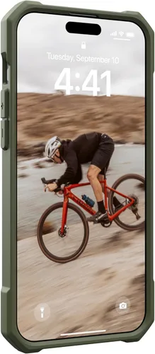 Vista 8 de URBAN ARMOR GEAR UAG - Funda compatible con iPhone 15 Pro Max de 6.7 pulgadas, Essential Armor Olive Drab con imán integrado compatible con carga